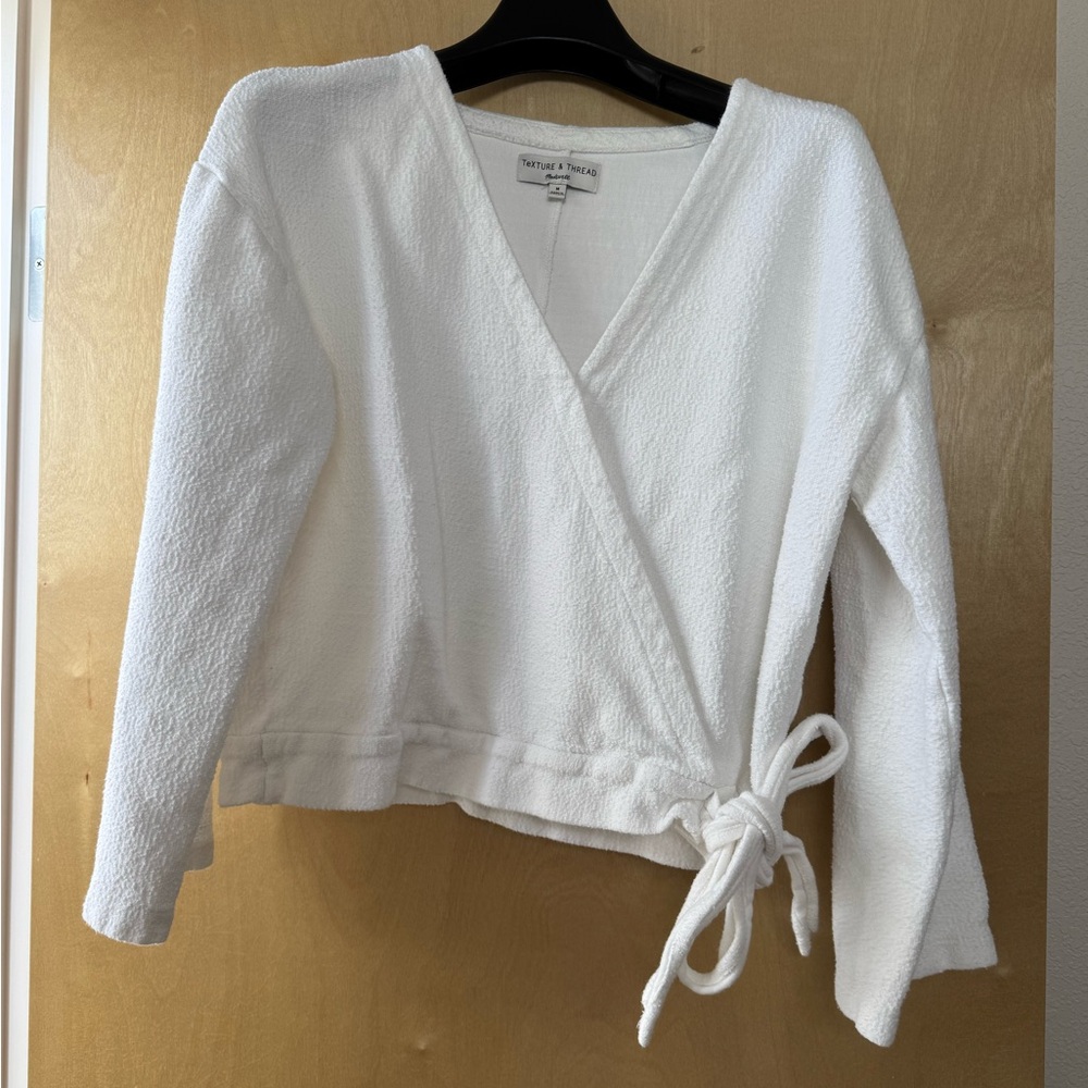 Madewell Texture and Thread vouchers wrap top